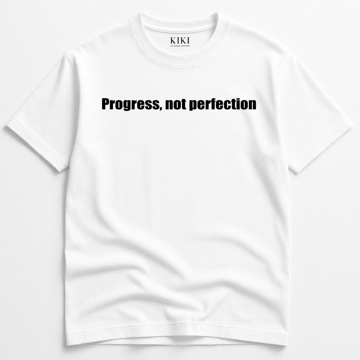 KIKI “Progress, Not Perfection” T-Shirt – Maglietta Oversize Unisex Streetwear Motivazionale