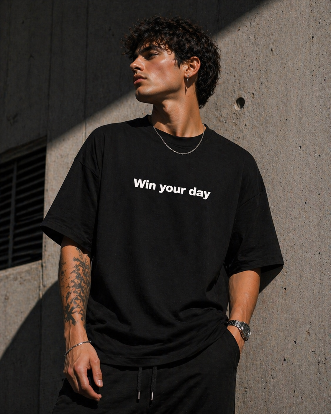 KIKI “Win Your Day” T-Shirt – Maglietta Oversize Unisex Streetwear Motivazionale