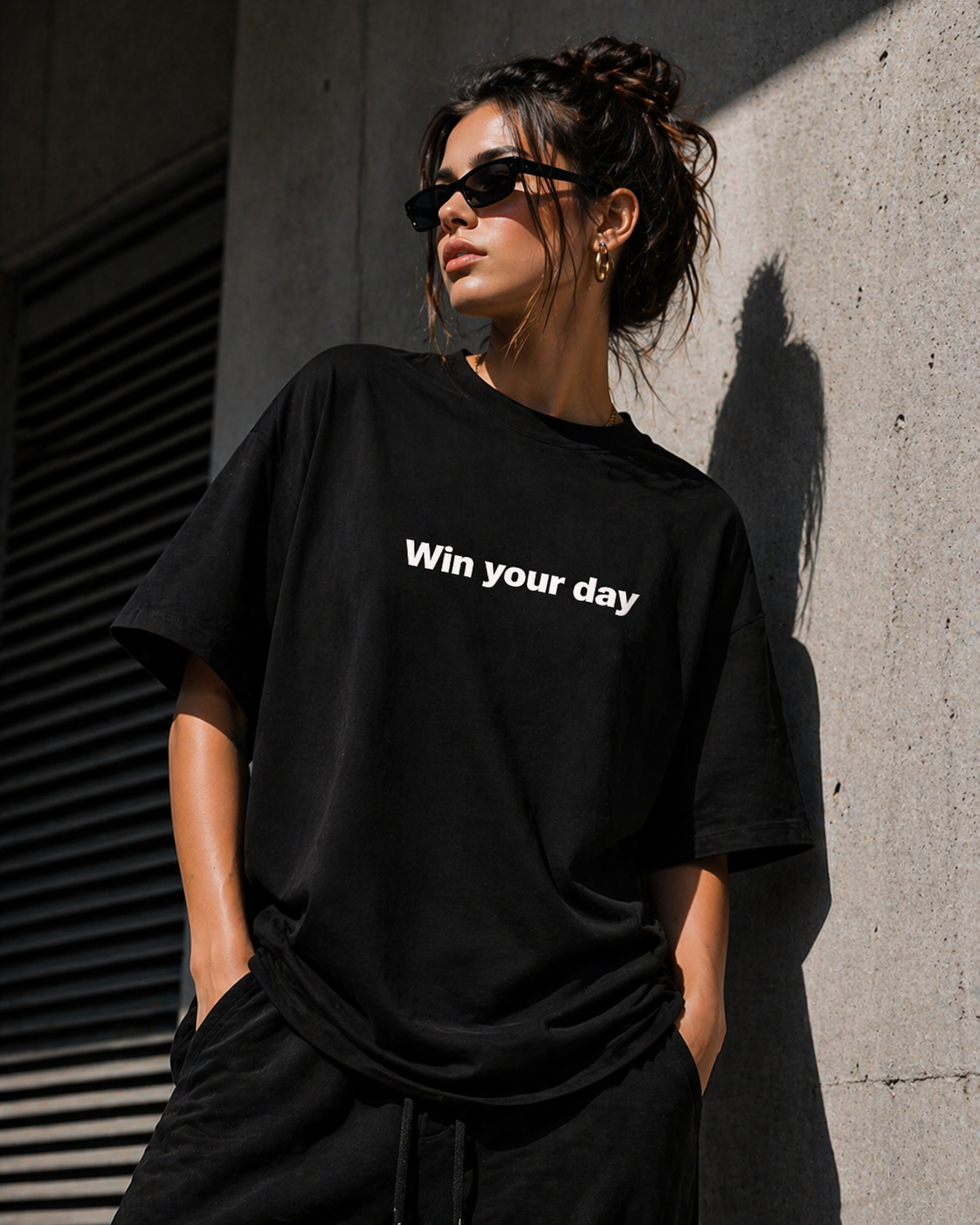 KIKI “Win Your Day” T-Shirt – Maglietta Oversize Unisex Streetwear Motivazionale