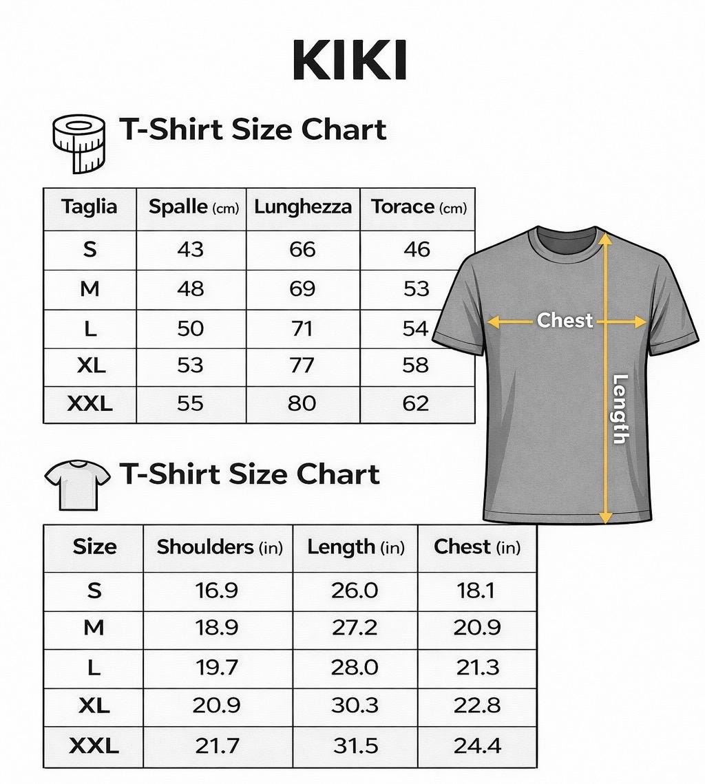 T-shirt Think Different KIKI – Maglietta oversize unisex in cotone con stampa ironica 🇮🇹