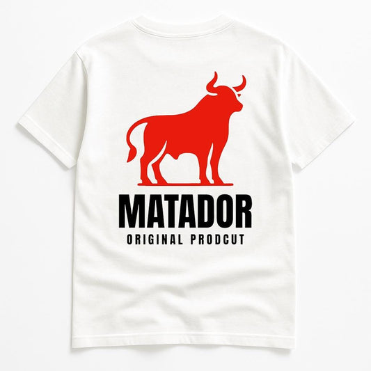 T-shirt Matador KIKI – Maglietta Unisex Bianca con Stampa Toro | Streetwear Minimal Made in Italy 🇮🇹