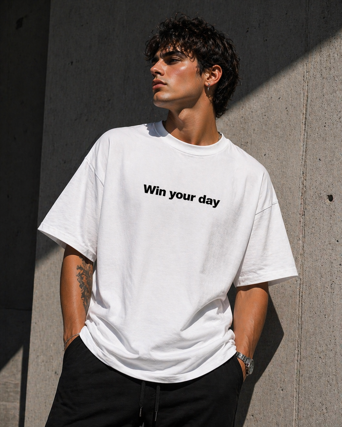 KIKI “Win Your Day” T-Shirt – Maglietta Oversize Unisex Streetwear Motivazionale
