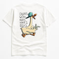 KIKI Funny Duck T-Shirt – Maglietta Unisex Bianca con Papera Cartoon e Frase Ironica | Streetwear Made in Italy 🇮🇹