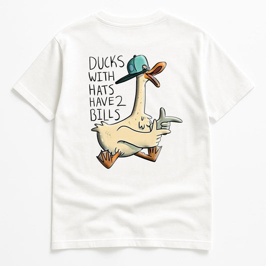 KIKI Funny Duck T-Shirt – Maglietta Unisex Bianca con Papera Cartoon e Frase Ironica | Streetwear Made in Italy 🇮🇹
