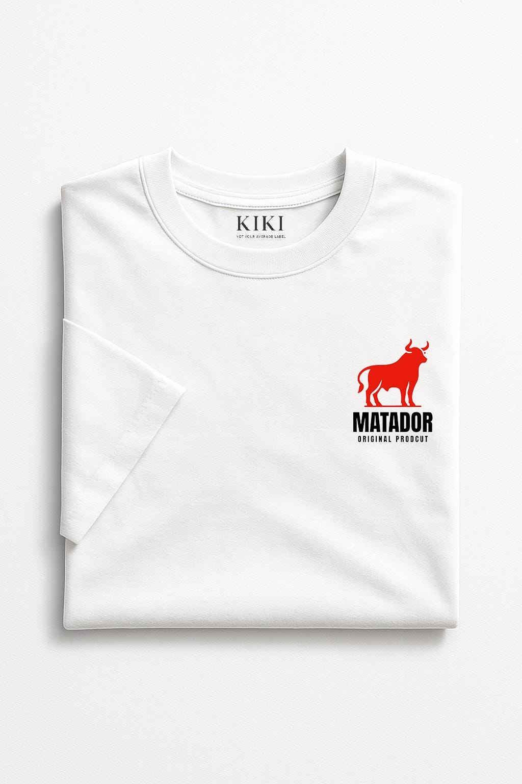T-shirt Matador KIKI – Maglietta Unisex Bianca con Stampa Toro | Streetwear Minimal
